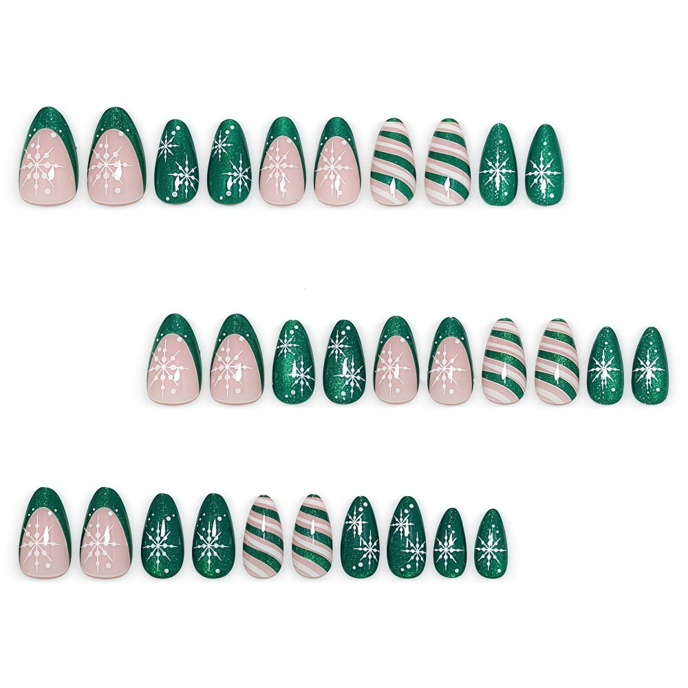 Artificial Nail Set with Elegant Christmas Design Stornfield