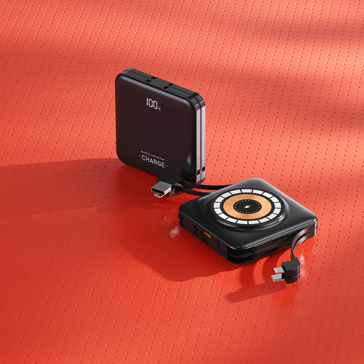 Compact power bank with integrated charging cables Stornfield