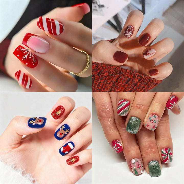 Artificial nail set with festive Christmas design Stornfield