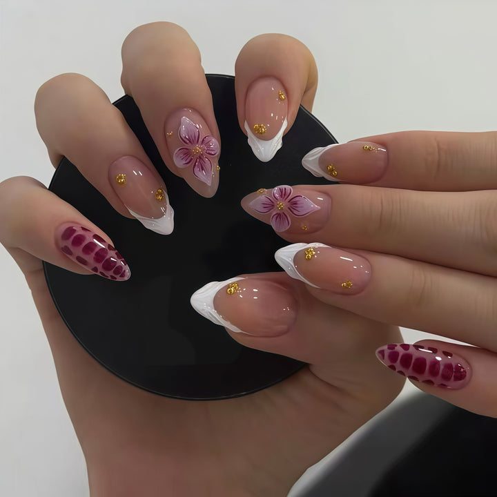 Artistic 3D Floral Design Press-On Nails Stornfield