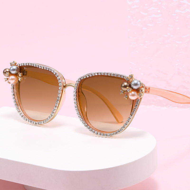 Ladies glamorous sunglasses with pearl and crystal decoration Stornfield