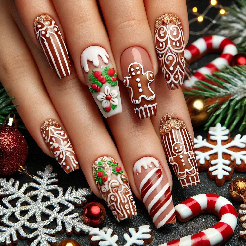 Artificial nails with Christmas design Stornfield