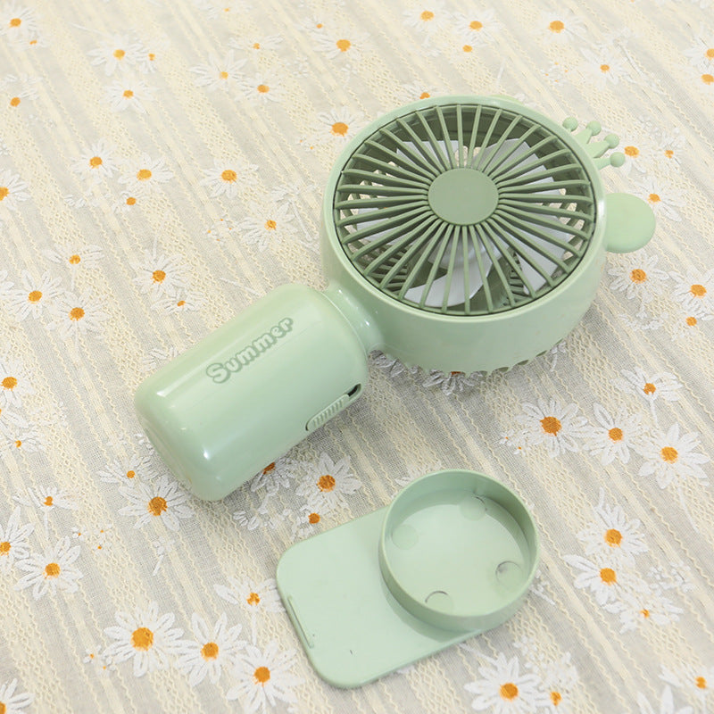 Ladies portable USB mini fan with LED night light folding stand and cute design Stornfield