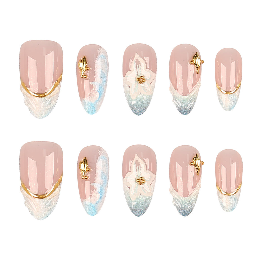 Elegant Decorative Press-On Nail Tips