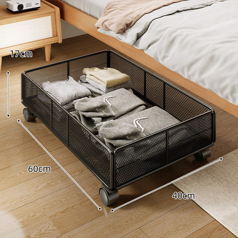 Low-Profile Underbed Metal Mesh Storage Basket