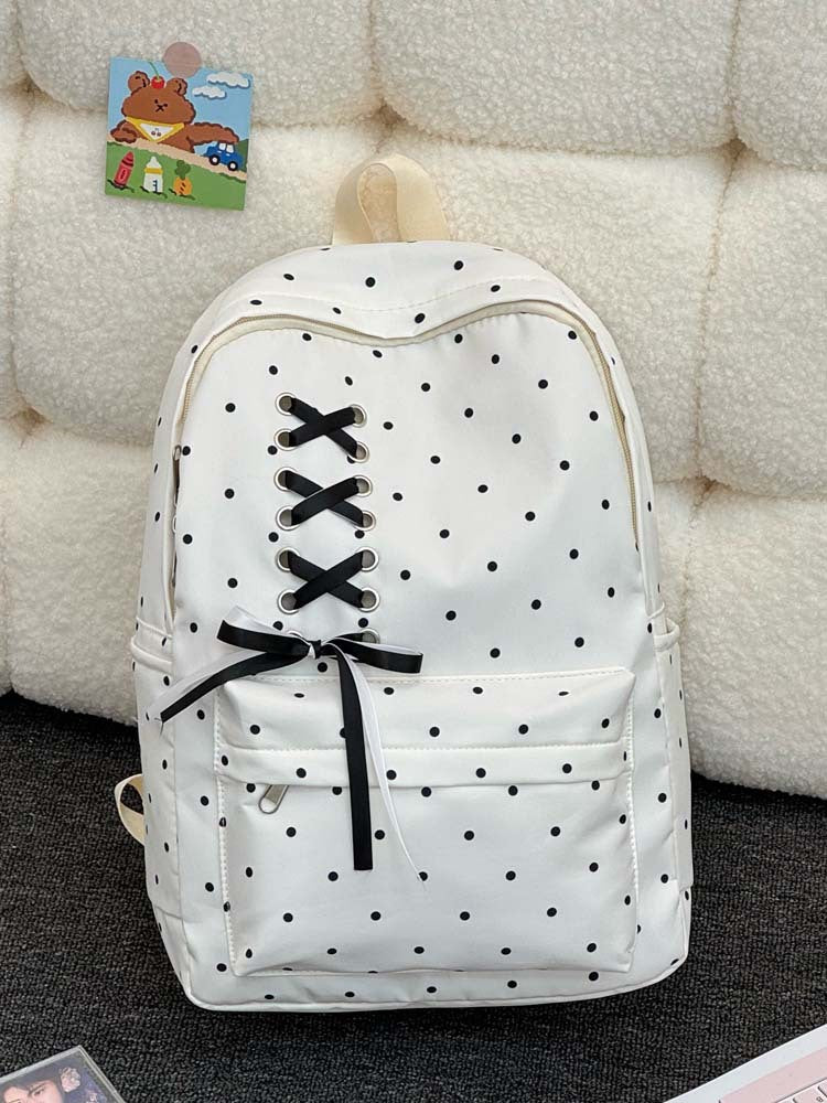 Playful Polka Dot Casual Backpack Stornfield