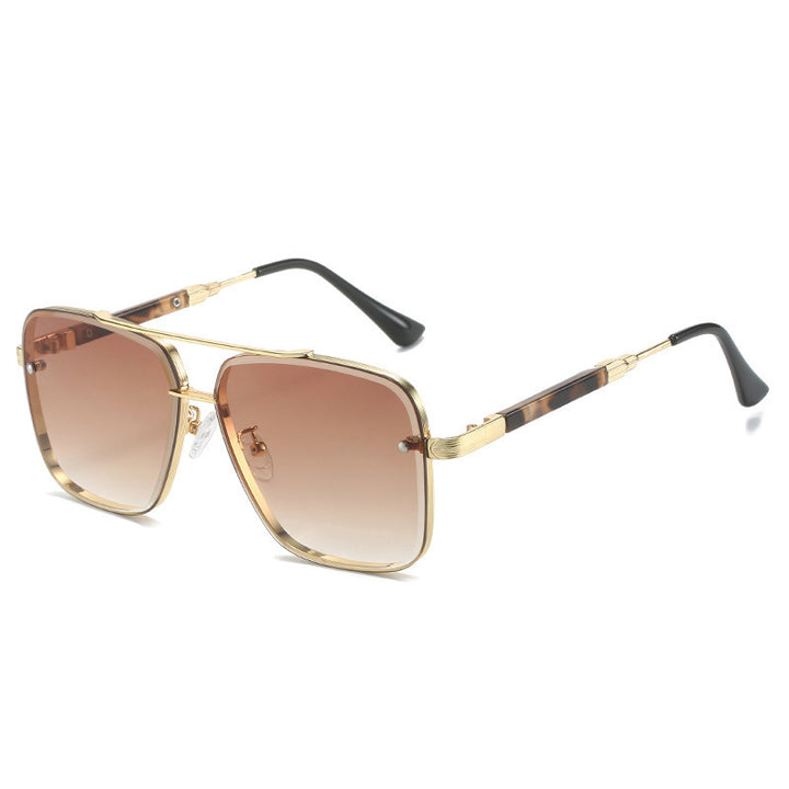 Women Geometric Oversize Sunglasses with Filigree Metal Frame Stornfield