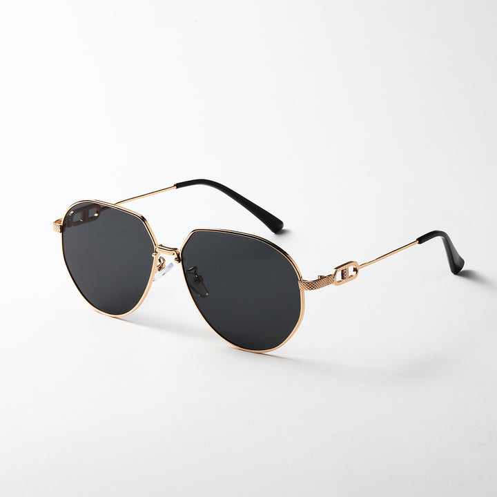 Ladies stylish oval sunglasses with fashionable metal frame Stornfield