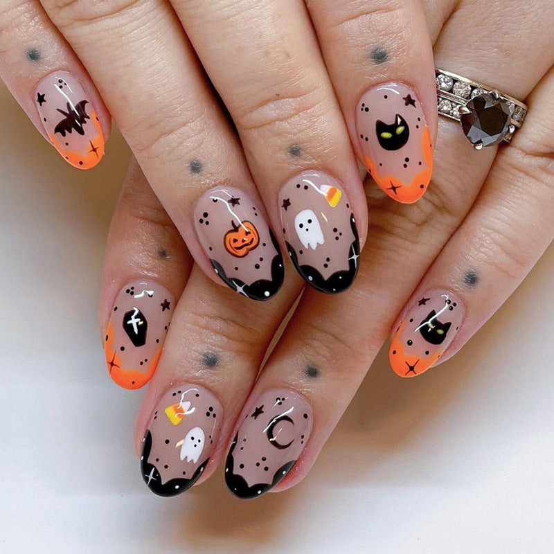 Halloween-Themed Press-On Nail Art Set Stornfield
