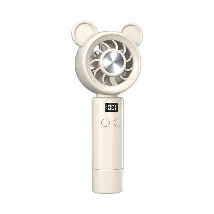 Unisex Portable Hand Fan in Cute Bear Design with Digital Display Stornfield