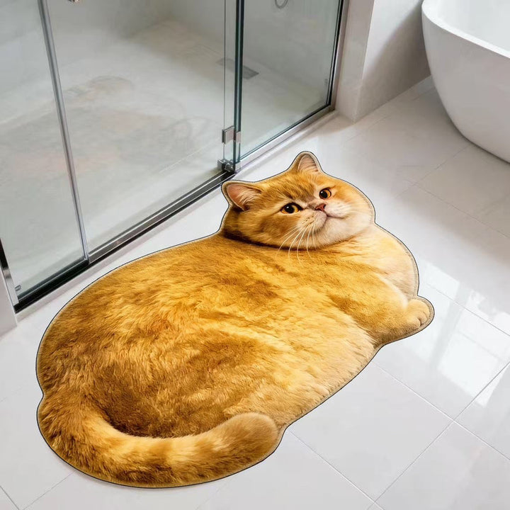 Plush Cat-Shaped Bath Rug