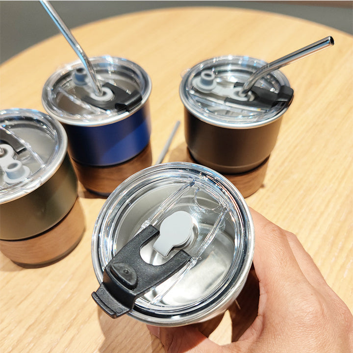 Ladies stylish stainless steel drinking cups with wood application Stornfield