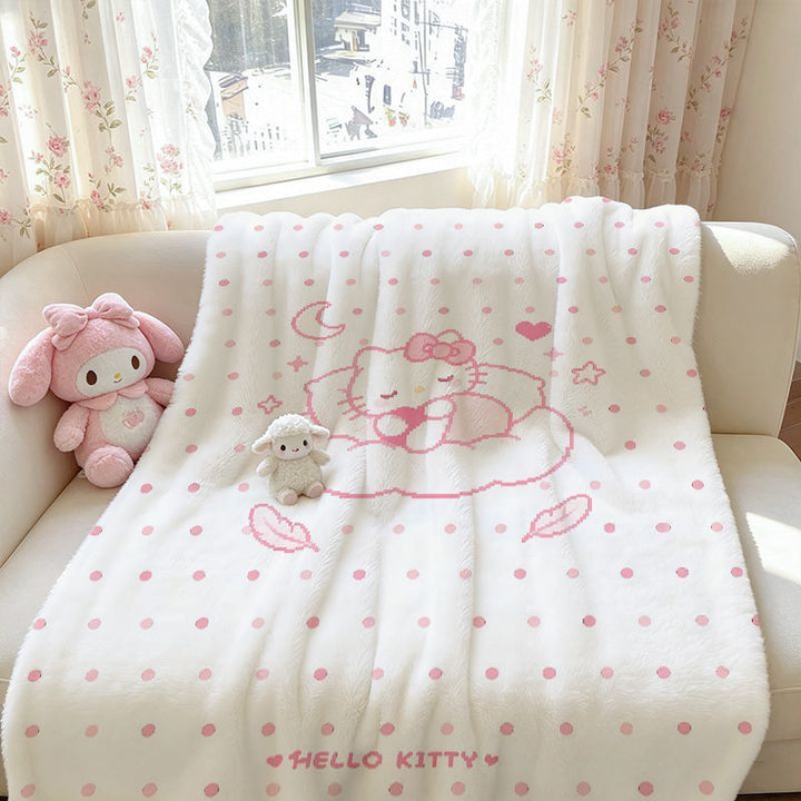 Adorable Hello Kitty-Themed Plush Blanket
