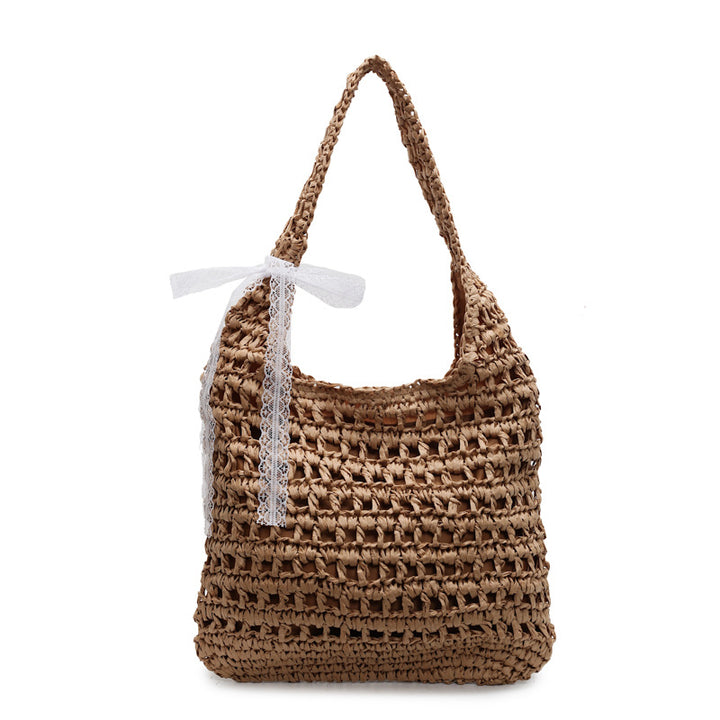 Handmade beach bag with lace Stornfield