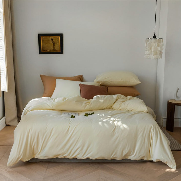 Breathable Organic Cotton Duvet Cover Set with Sateen Finish