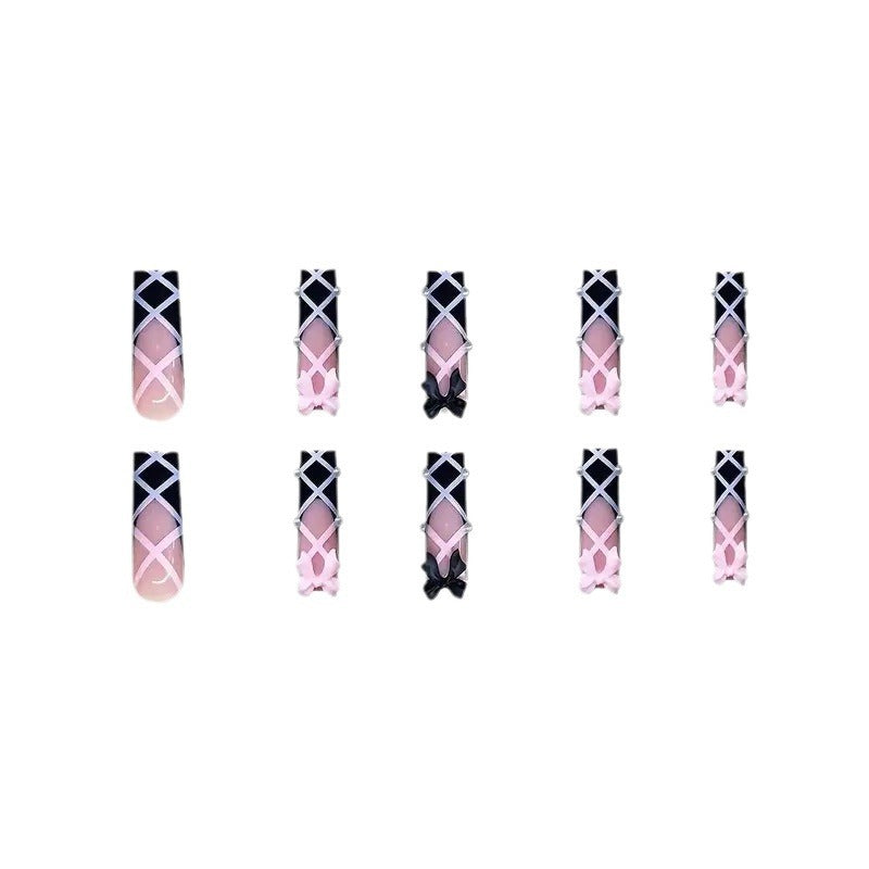 Artistic Bow-Embellished Press-On Nails Stornfield