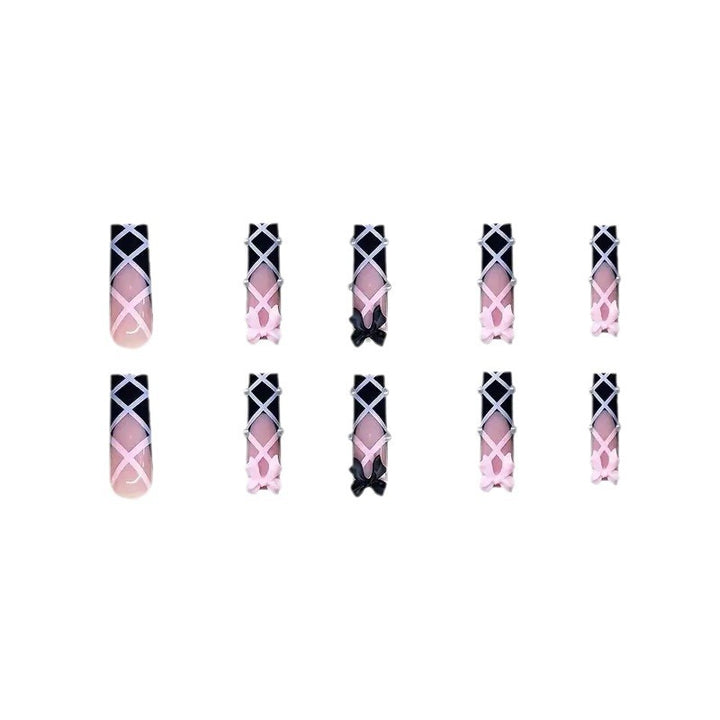 Artistic Bow-Embellished Press-On Nails Stornfield