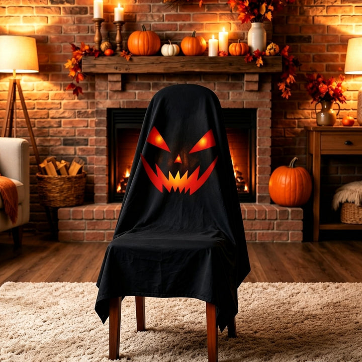 Ghost Throw Costume with Sewn-On Eyes and Bow Appliqué