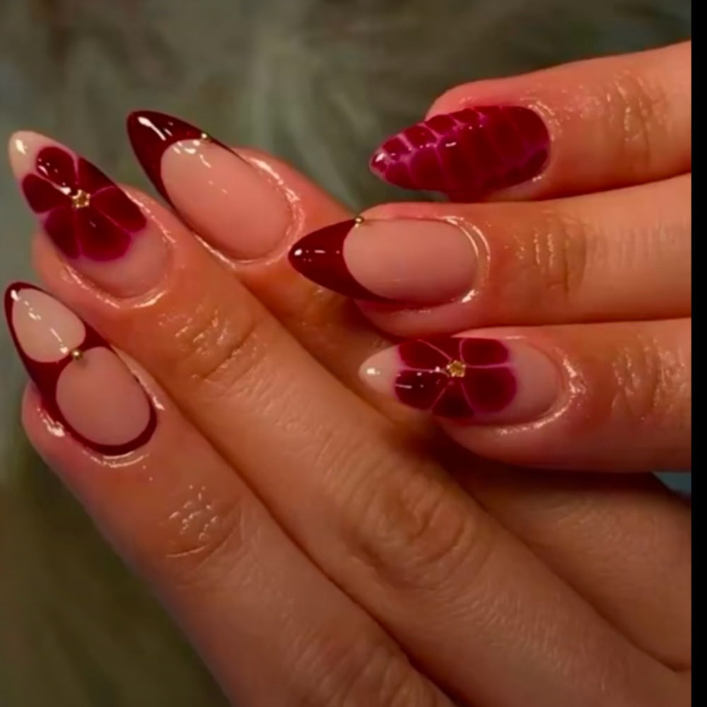 Artistic Floral Design Nail Enhancements