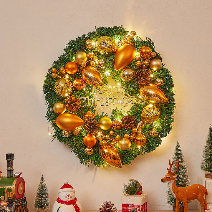 Festive Christmas wreath with lights Stornfield