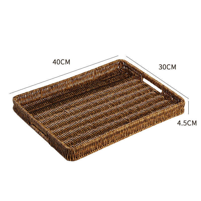 Handcrafted Rectangular Wicker Serving Tray Stornfield