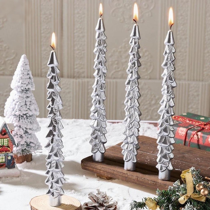 Handcrafted Sculpted Christmas Tree Taper Candle
