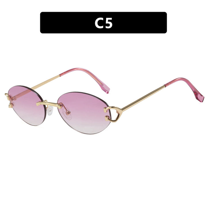 Women's elegant oval-shaped sunglasses with fashionable metal frame Stornfield