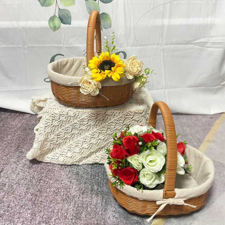 Women's Elegant Basket with Removable Fabric Insert Stornfield