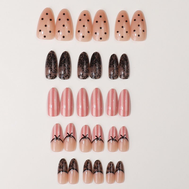 Elegant Lace-Inspired Press-On Nail Set Stornfield