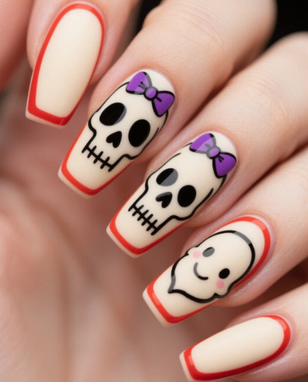 Artistic Halloween-Themed Nail Art Extensions Stornfield