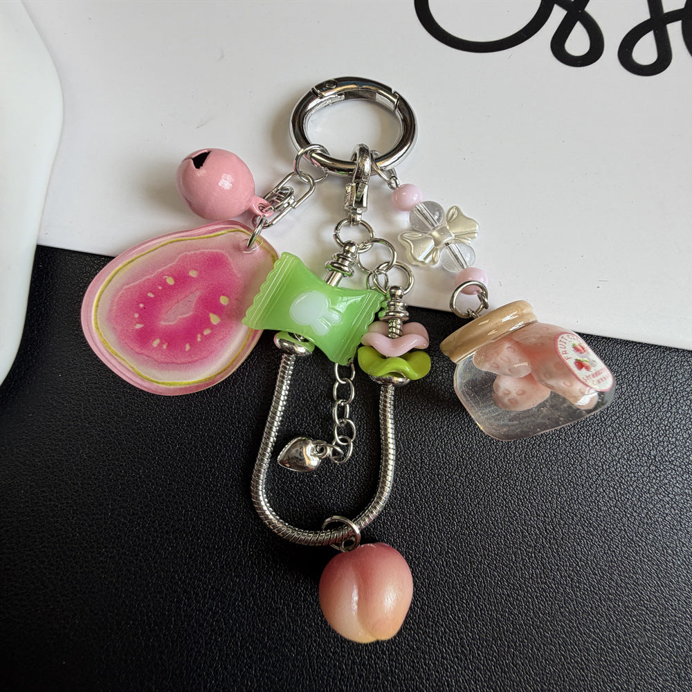 Decorative Strawberry-Themed Charm Keychain Stornfield