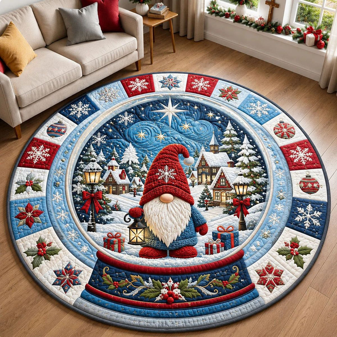Festive Holiday Themed Round Area Rug