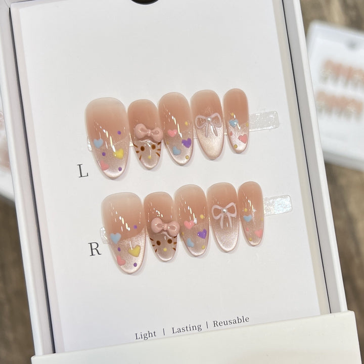 Elegant Reusable Press-On Nail Art Set