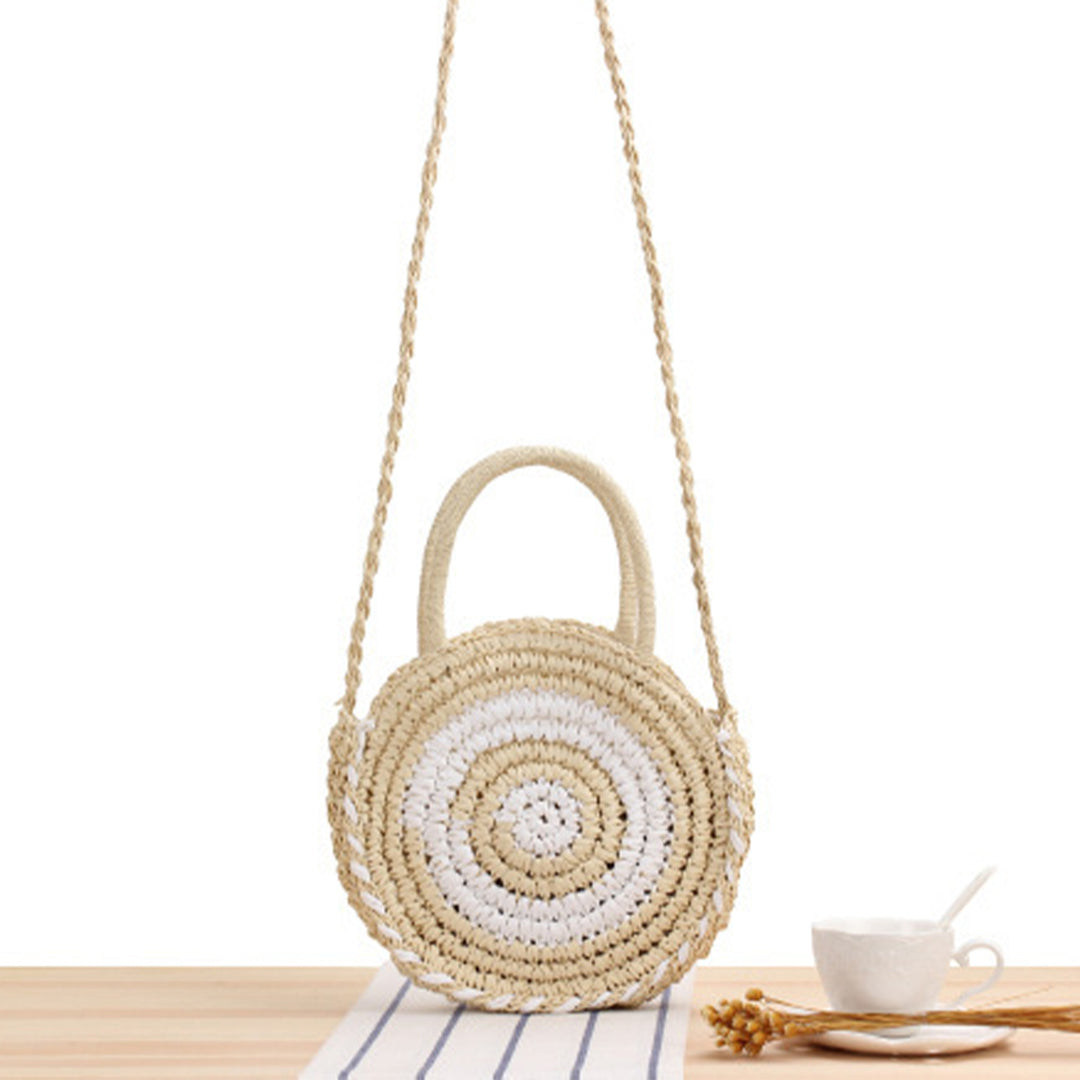 Round Bast Crossbody Bag with Spiral Design Stornfield