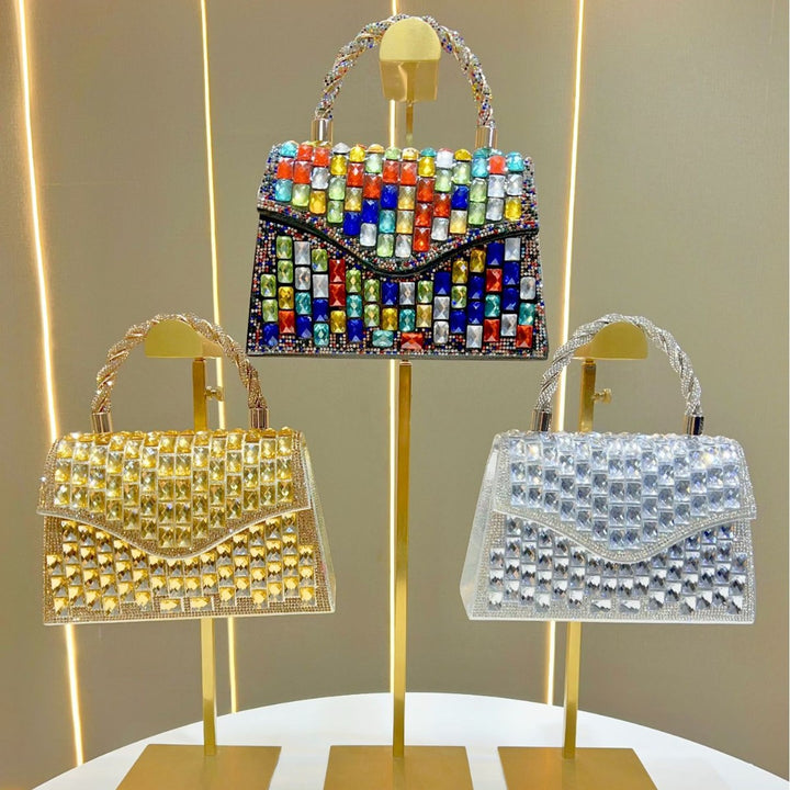 Colorful Rhinestone Evening Handbag