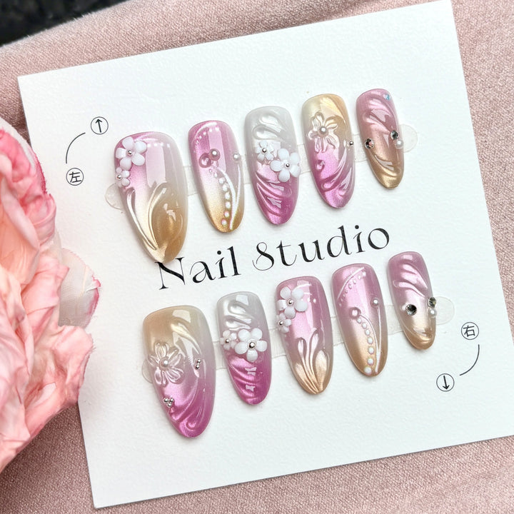 Artistic Floral Design Press-On Nail Set 1790745881