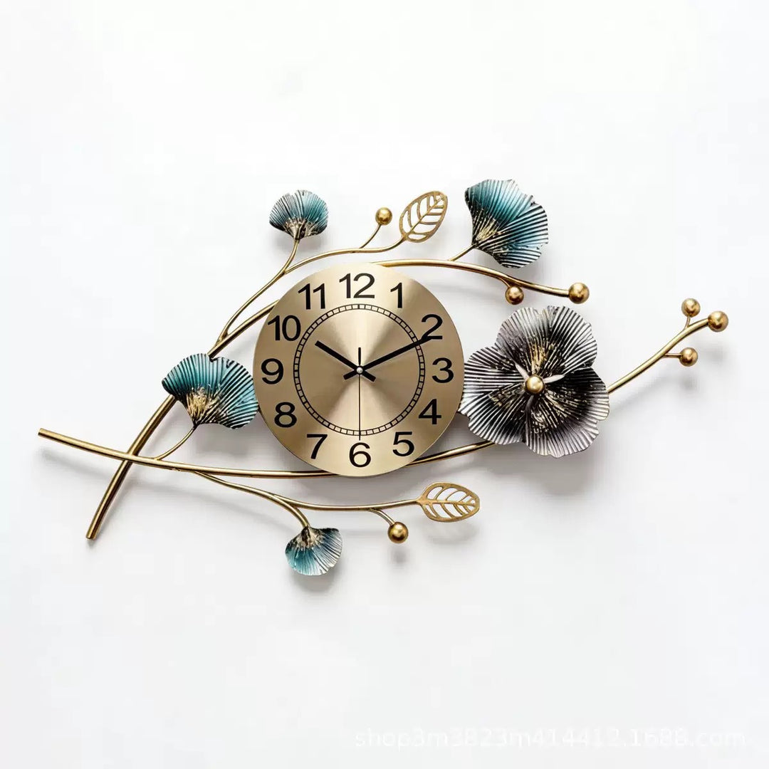 Artistic Floral Wall Clock Sculpture Stornfield