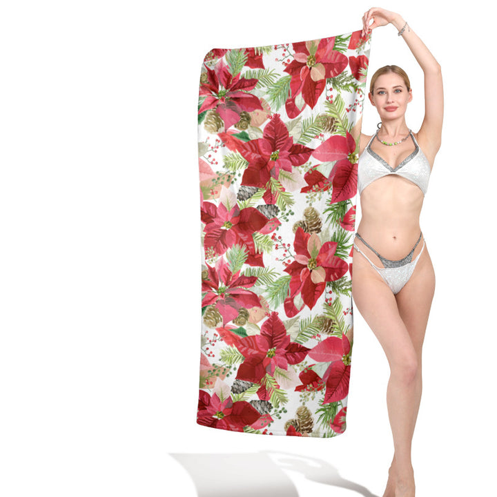 Beach towel with vibrant floral pattern and skin-friendly material Stornfield