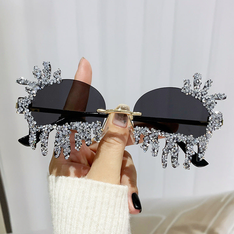 Women Extravagant Sunglasses with Sparkling Rhinestone Decorations Stornfield