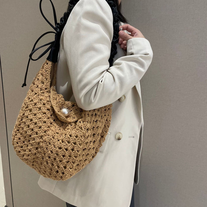 Hand-knotted all-rounder bag with elegant pearl decoration Stornfield