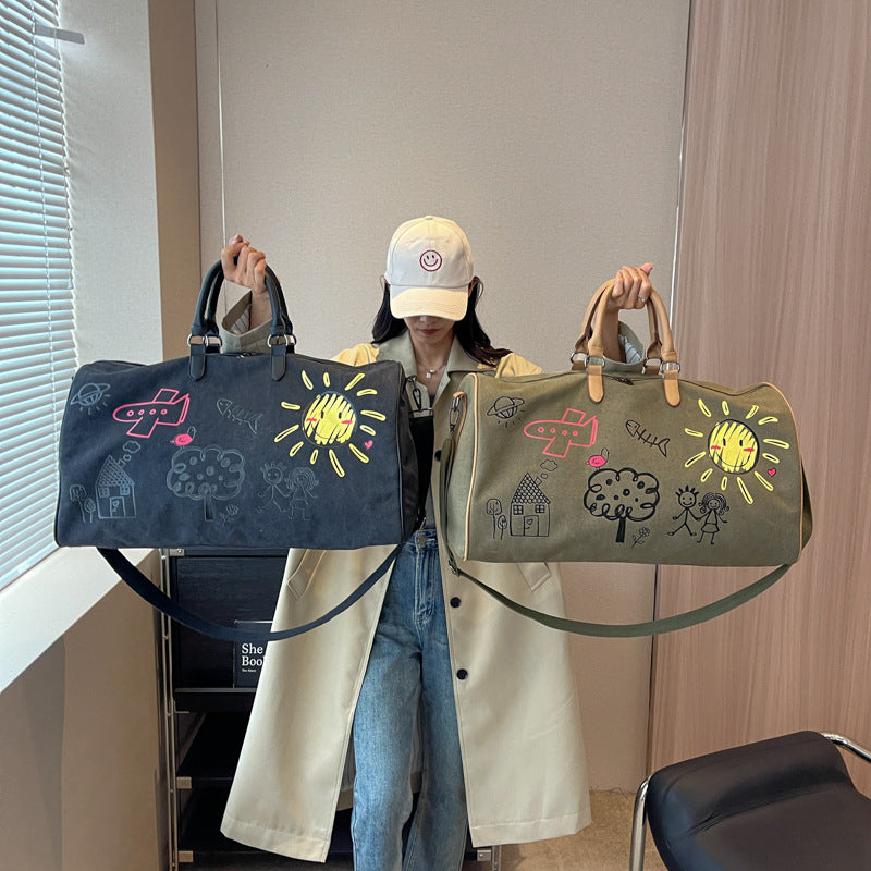Playful Illustrated Weekend Duffle Bag Stornfield