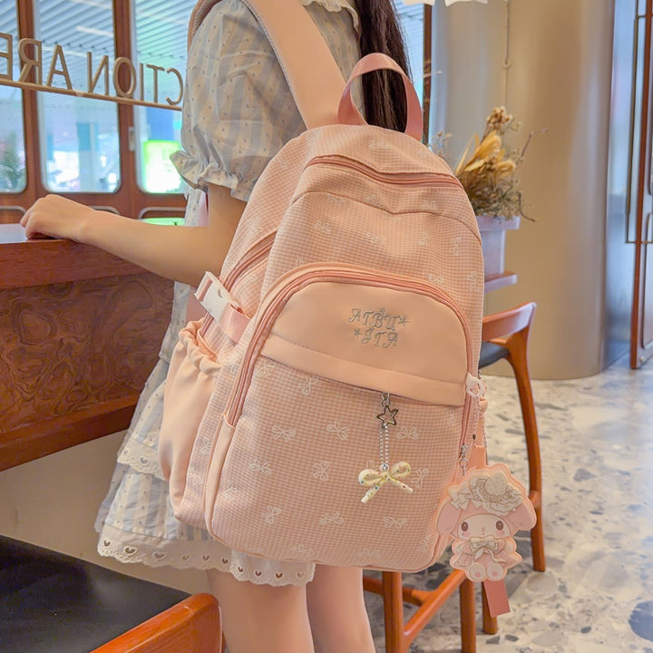 Stylish Checker Patterned Backpack Stornfield