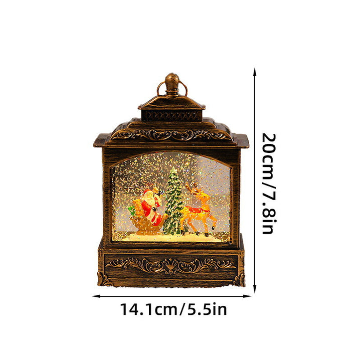 Nostalgic Christmas lantern with moving snowfall scene Stornfield