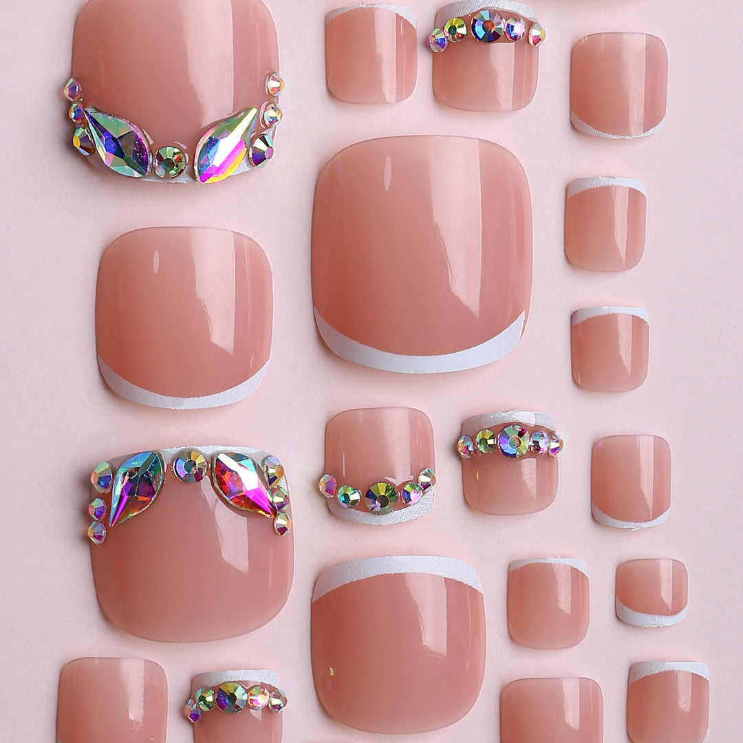 Acrylic nails with luxurious rhinestone embellishments Stornfield