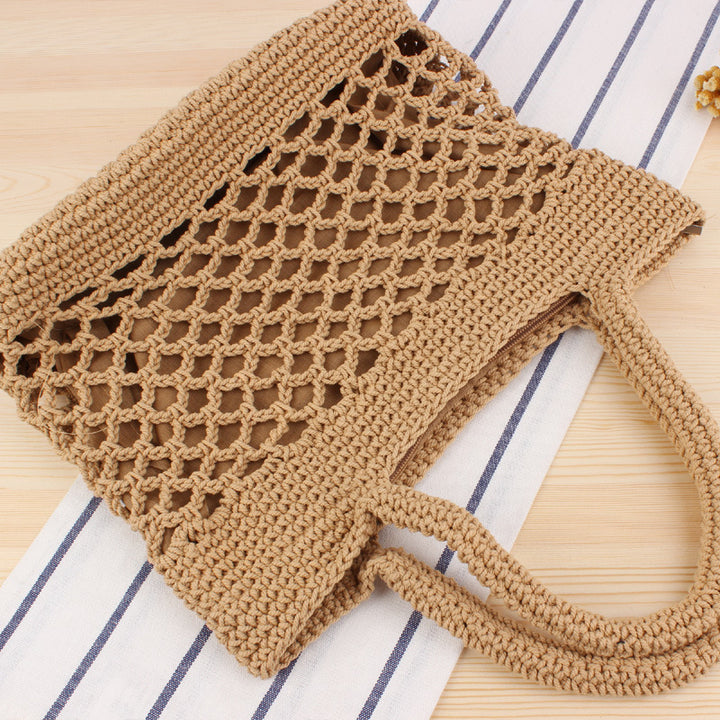 Macrame Beach Bag with Innovative Mesh Design Stornfield