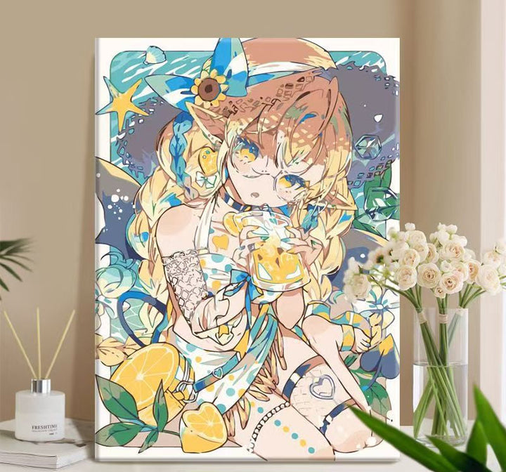 Whimsical Anime-Themed Canvas Art Print Stornfield