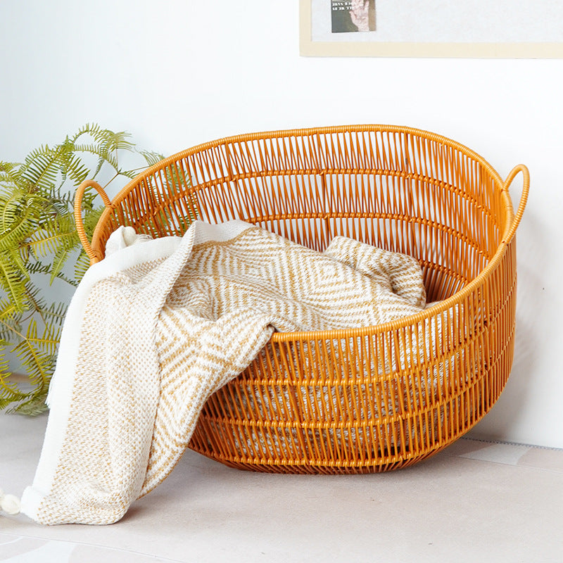 Women Braided Storage Basket with Practical Handles Stornfield