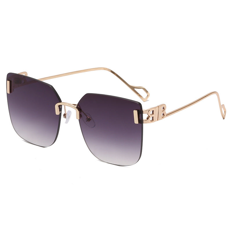 Women elegant square sunglasses with gold-colored metal frame Stornfield