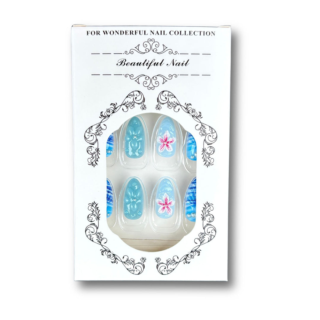Coastal-Inspired Decorative Press-On Nail Art Set