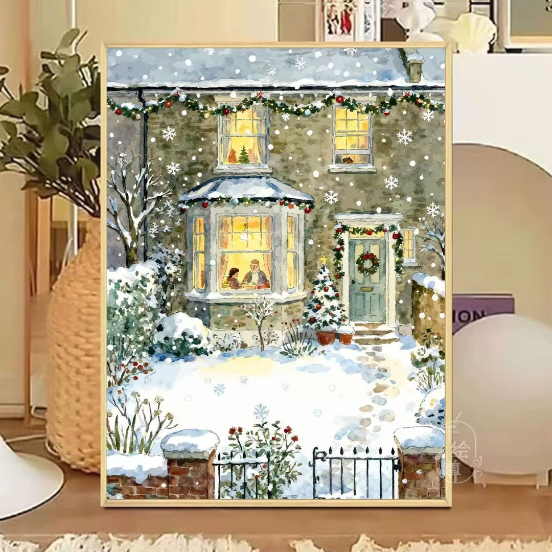 Cozy Winter-Themed Cafe Canvas Art Stornfield